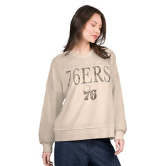 Philadelphia 76ers G-III 4Her by Carl Banks Women's Oversized Vet II Sweatshirt Natural