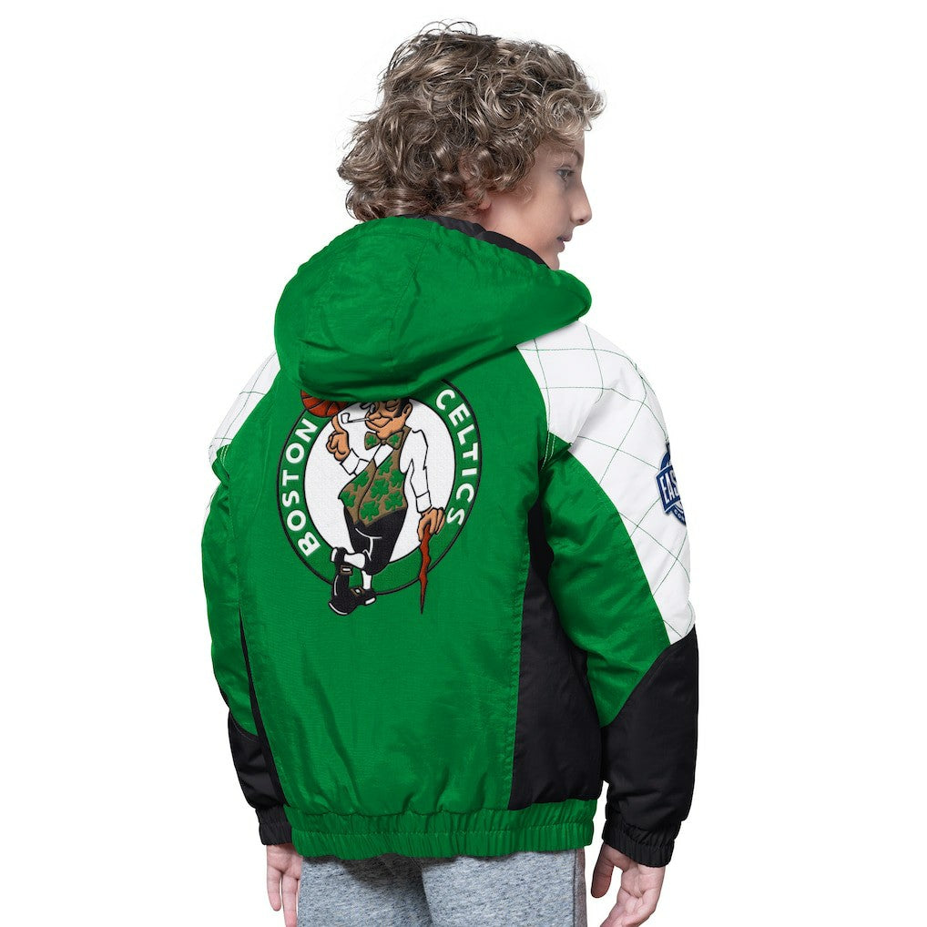 Boston Celtics Starter Youth All Time Pro Jr. Full-Zip Hoodie Jacket Kelly Green/Black