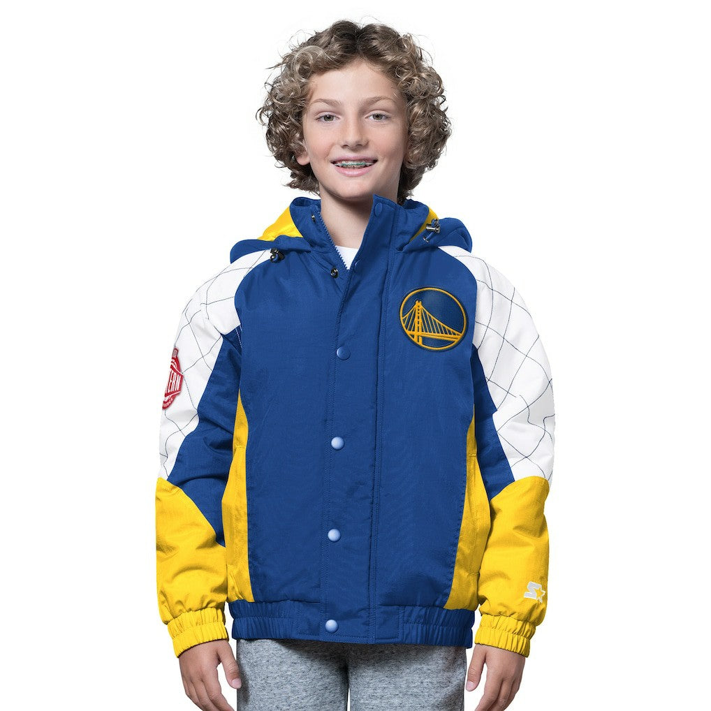 Golden State Warriors Starter Youth All Time Pro Jr. Full-Zip Hoodie Jacket Royal/Gold