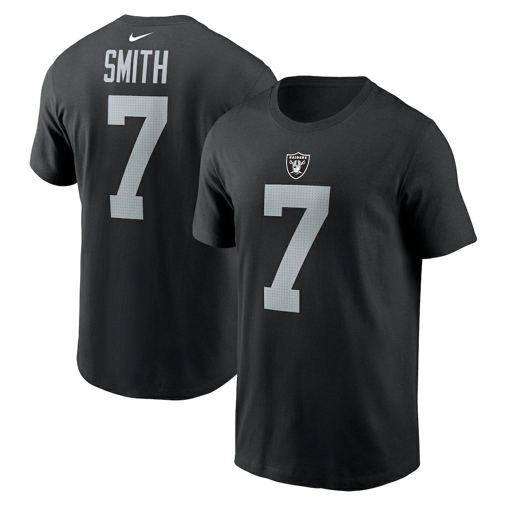Geno Smith Las Vegas Raiders Name & Number T-Shirt - Black - Nike