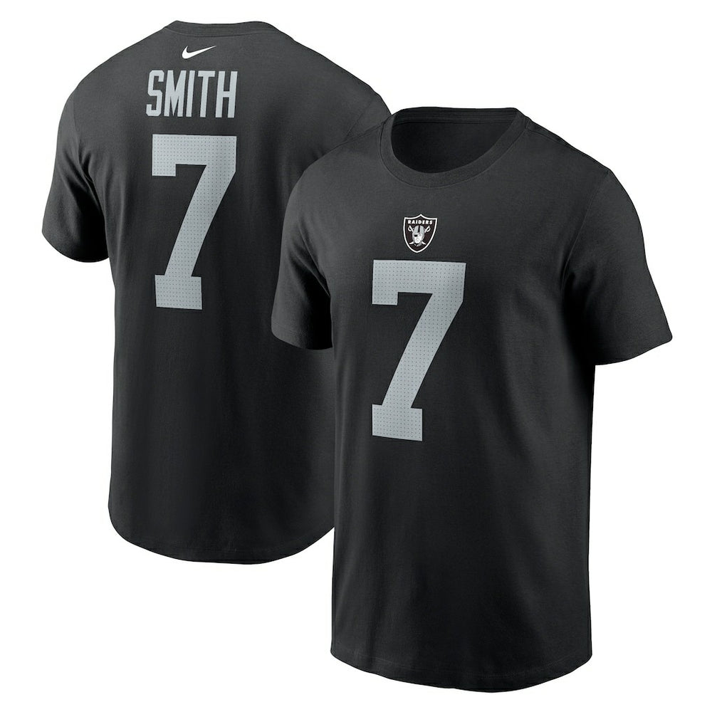 Geno Smith Las Vegas Raiders Name & Number T-Shirt - Black - Nike