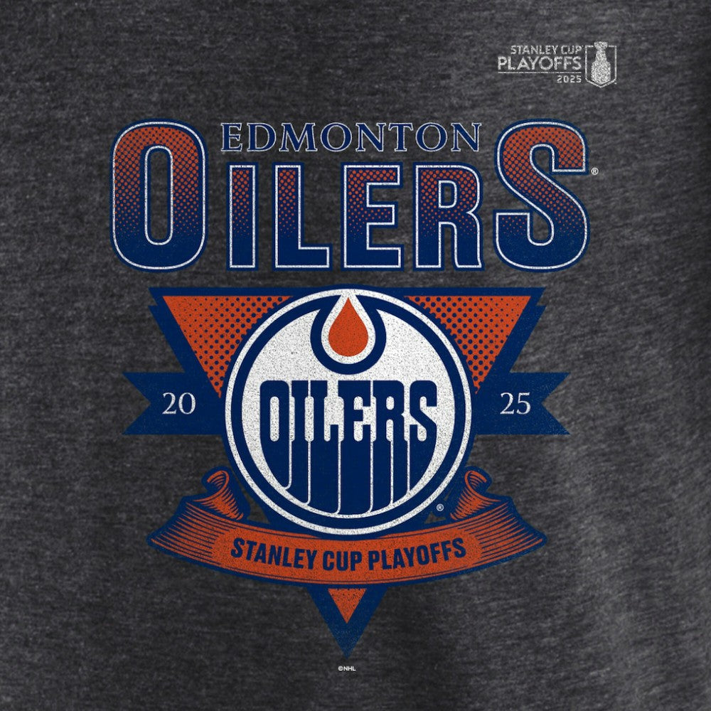 Edmonton Oilers Fanatics 2025 Stanley Cup Playoffs Crossbar Tri-Blend T-Shirt - Heather Charcoal | Fanatics on sale