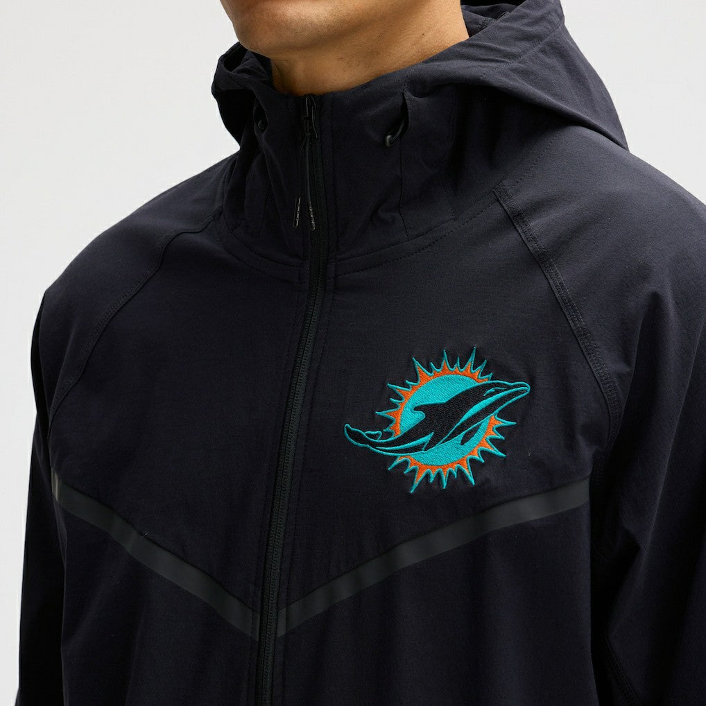 Miami Dolphins 2025 Rivalries Collection Tech Raglan Full-Zip Jacket - Pitch Blue - Nike