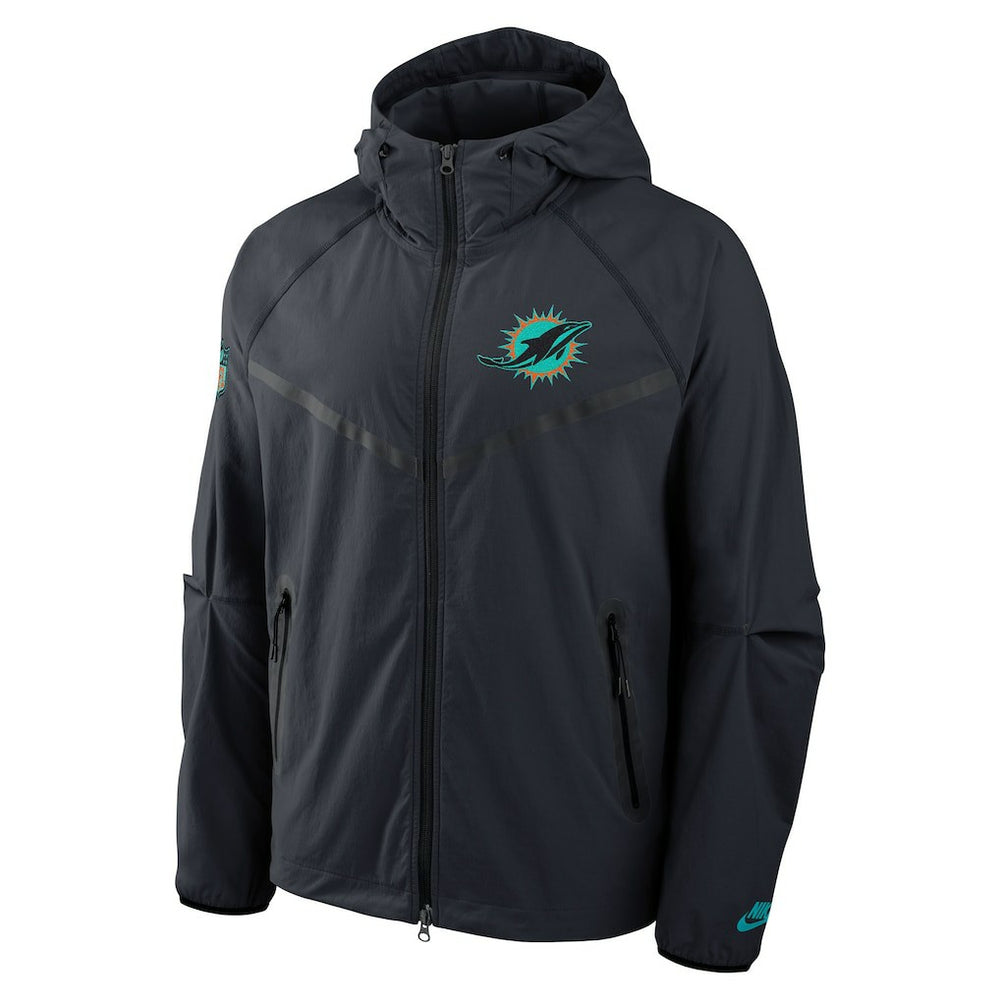 Miami Dolphins 2025 Rivalries Collection Tech Raglan Full-Zip Jacket - Pitch Blue - Nike