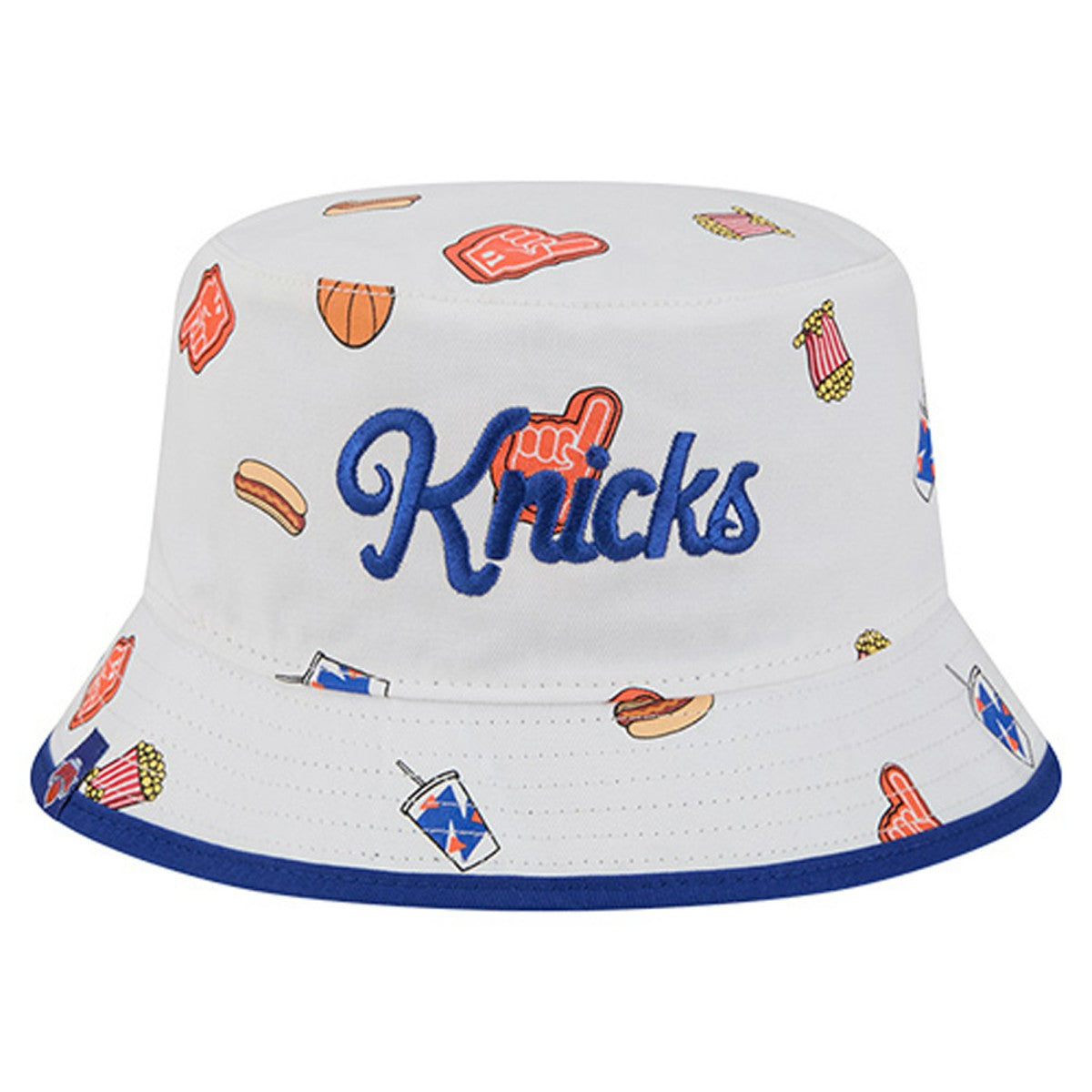 New Era New York Knicks Team Cheer Reversible Bucket Hat White