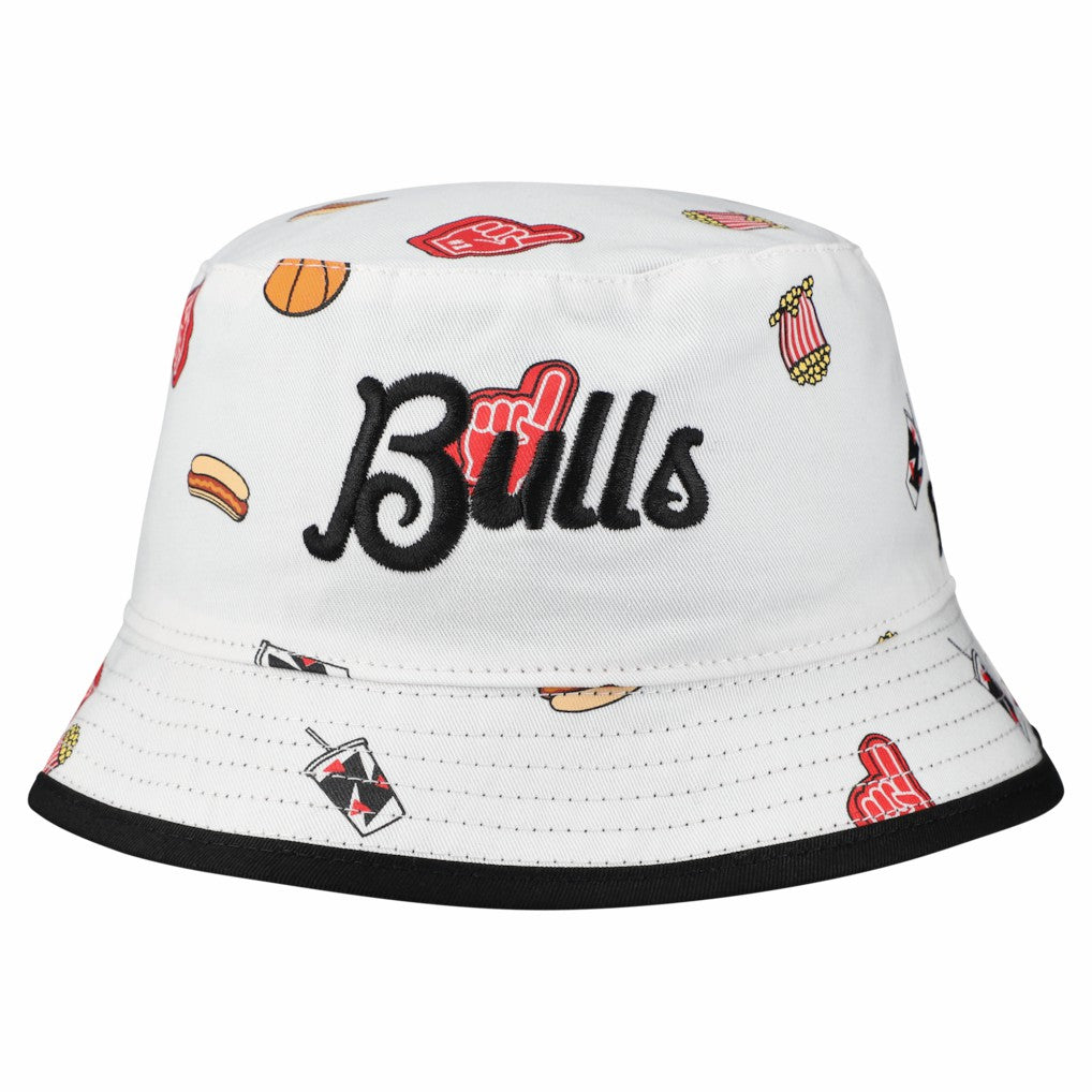 New Era Chicago Bulls Team Cheer Reversible Bucket Hat White