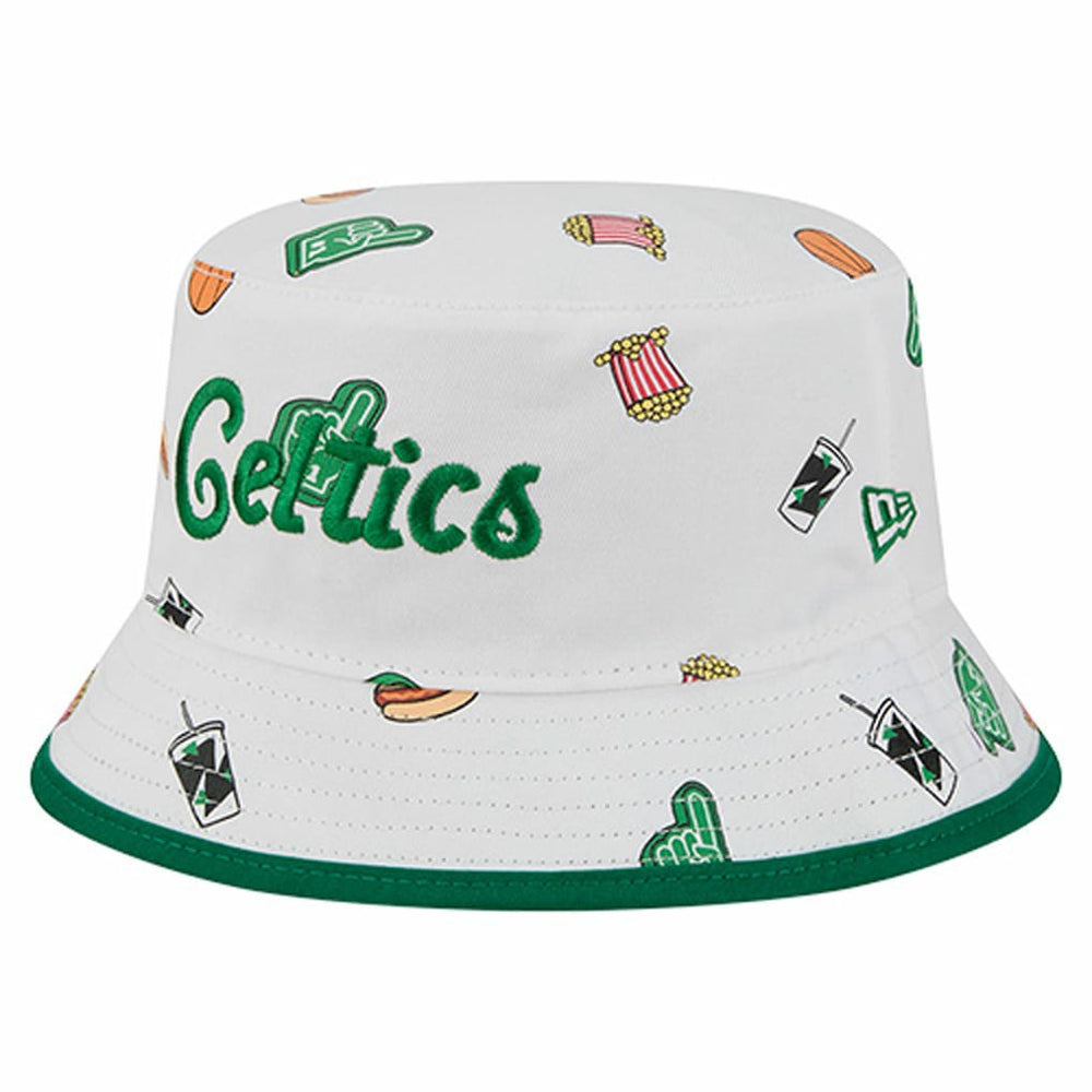 New Era Boston Celtics Team Cheer Reversible Bucket Hat White