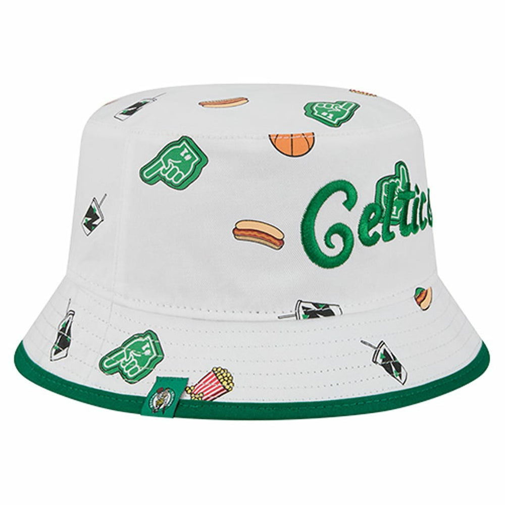 New Era Boston Celtics Team Cheer Reversible Bucket Hat White
