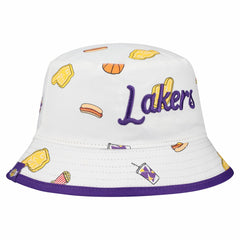 New Era Los Angeles Lakers Team Cheer Reversible Bucket Hat White