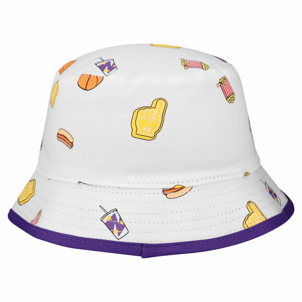 New Era Los Angeles Lakers Team Cheer Reversible Bucket Hat White