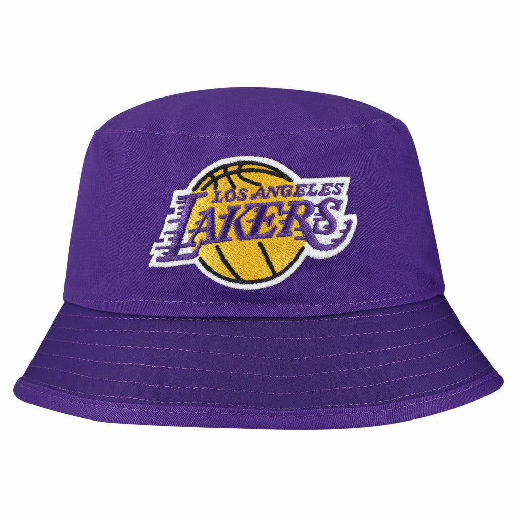 New Era Los Angeles Lakers Team Cheer Reversible Bucket Hat White