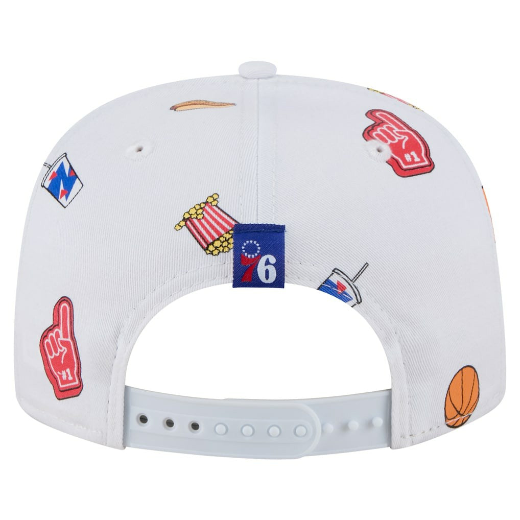 New Era Philadelphia 76ers Team Cheer Rope 19TWENTY Adjustable Hat White
