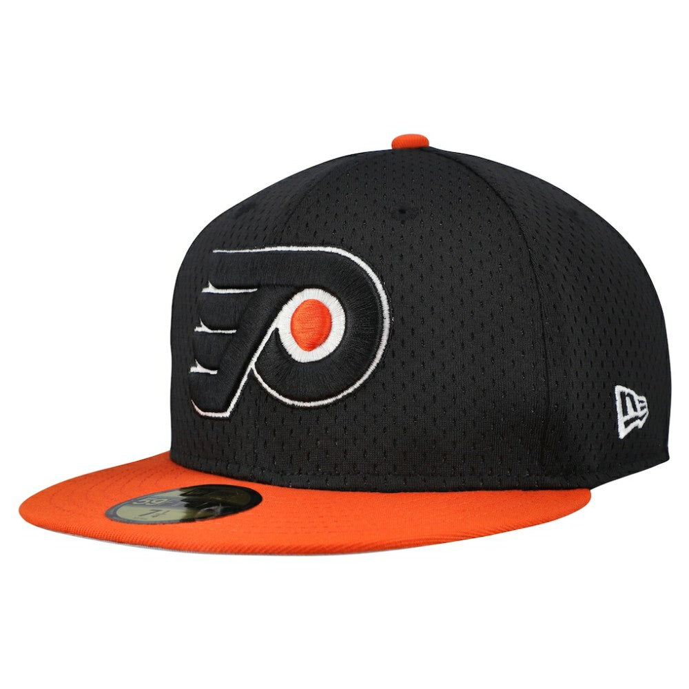Philadelphia Flyers New Era Mesh Crown Two-Tone 59FIFTY Fitted Hat - Black/Orange | New Era Clearance