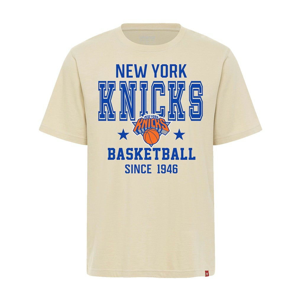 New York Knicks Sportiqe Unisex Duke Premium T-Shirt Cream