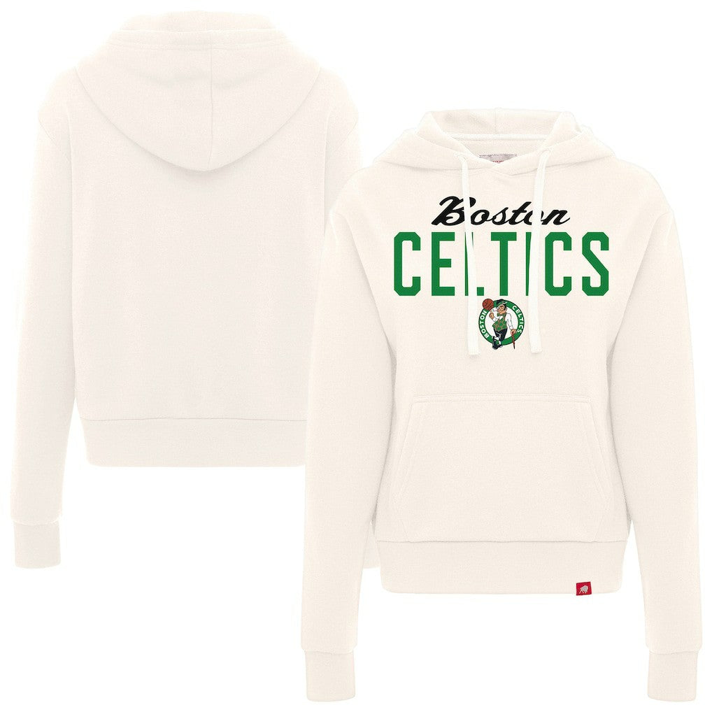 Boston Celtics Sportiqe Women's Ava Boxy Tri-Blend Pullover Hoodie Cream