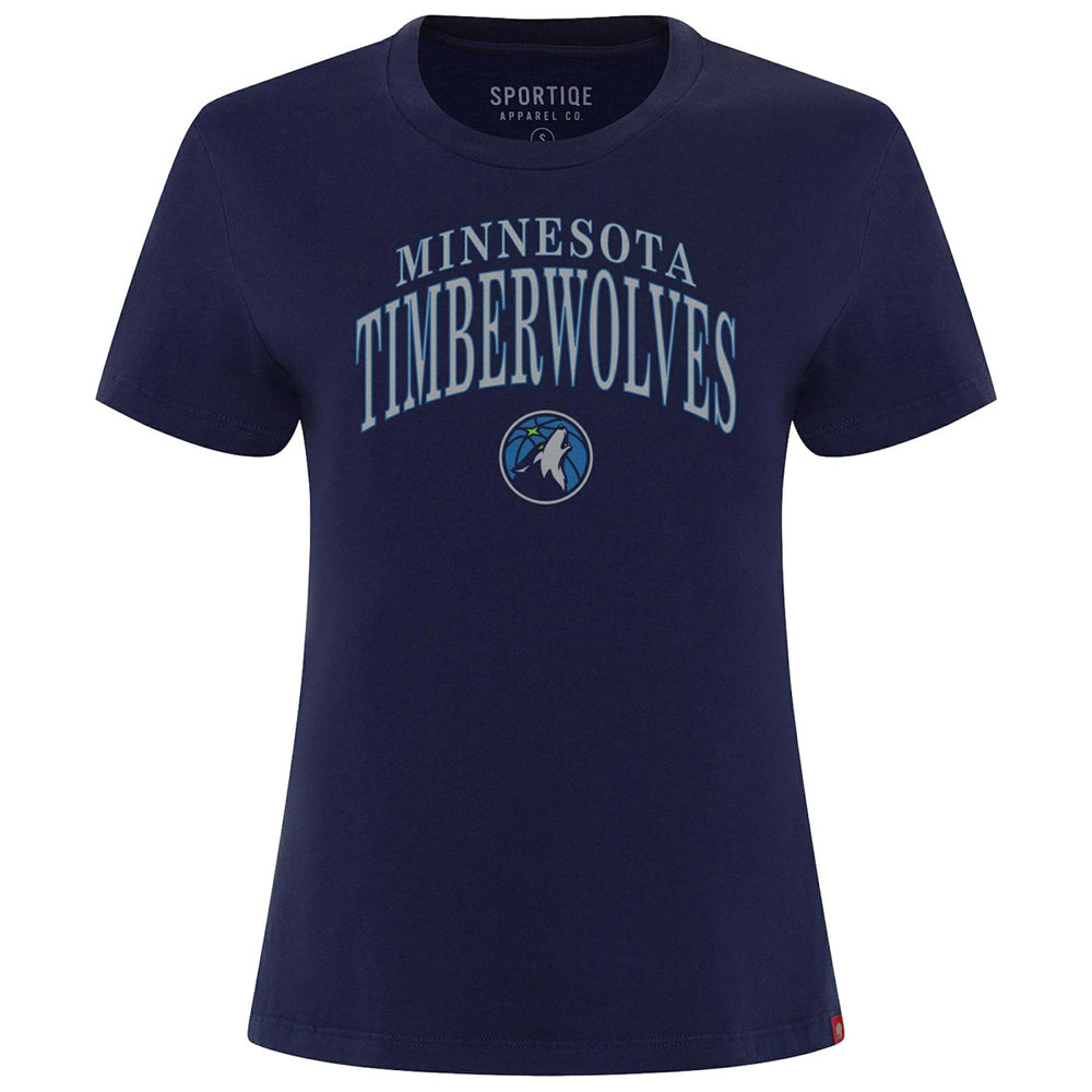 Minnesota Timberwolves Sportiqe Women's Arcadia Boxy T-Shirt Navy