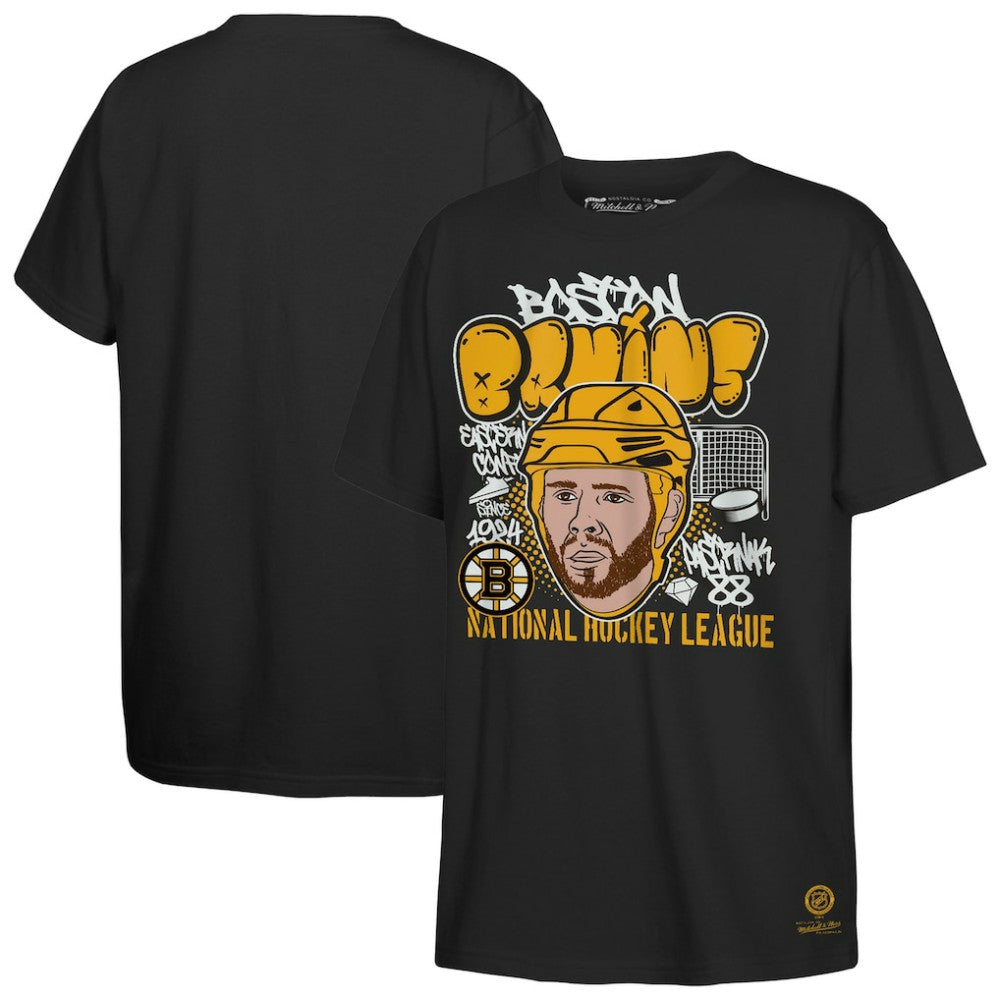 David Pastrnak Boston Bruins Mitchell & Ness Youth Caricature T-Shirt - Black | NHL Clearance