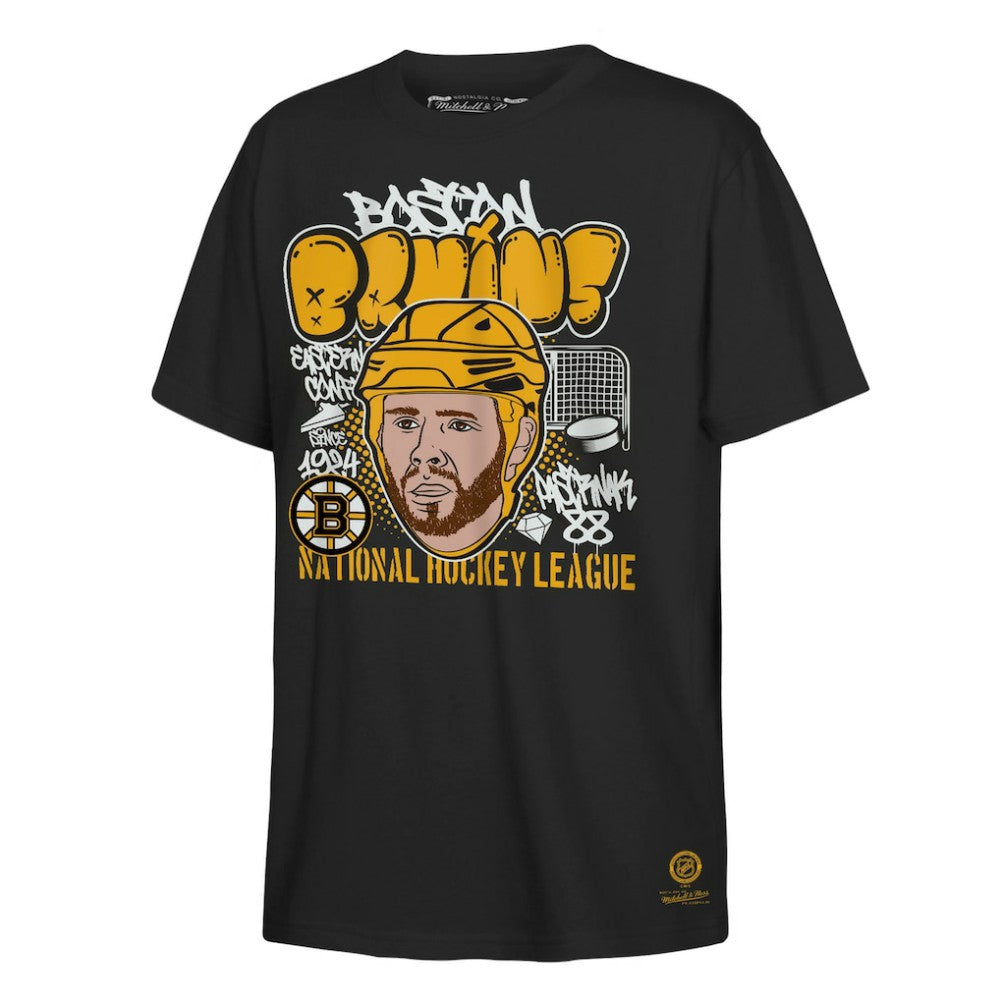 David Pastrnak Boston Bruins Mitchell & Ness Youth Caricature T-Shirt - Black | NHL Clearance