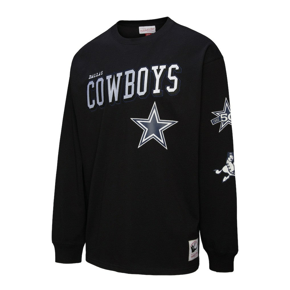 Dallas Cowboys Training Camp Vintage Logos Long Sleeve T-Shirt - Black - Mitchell & Ness