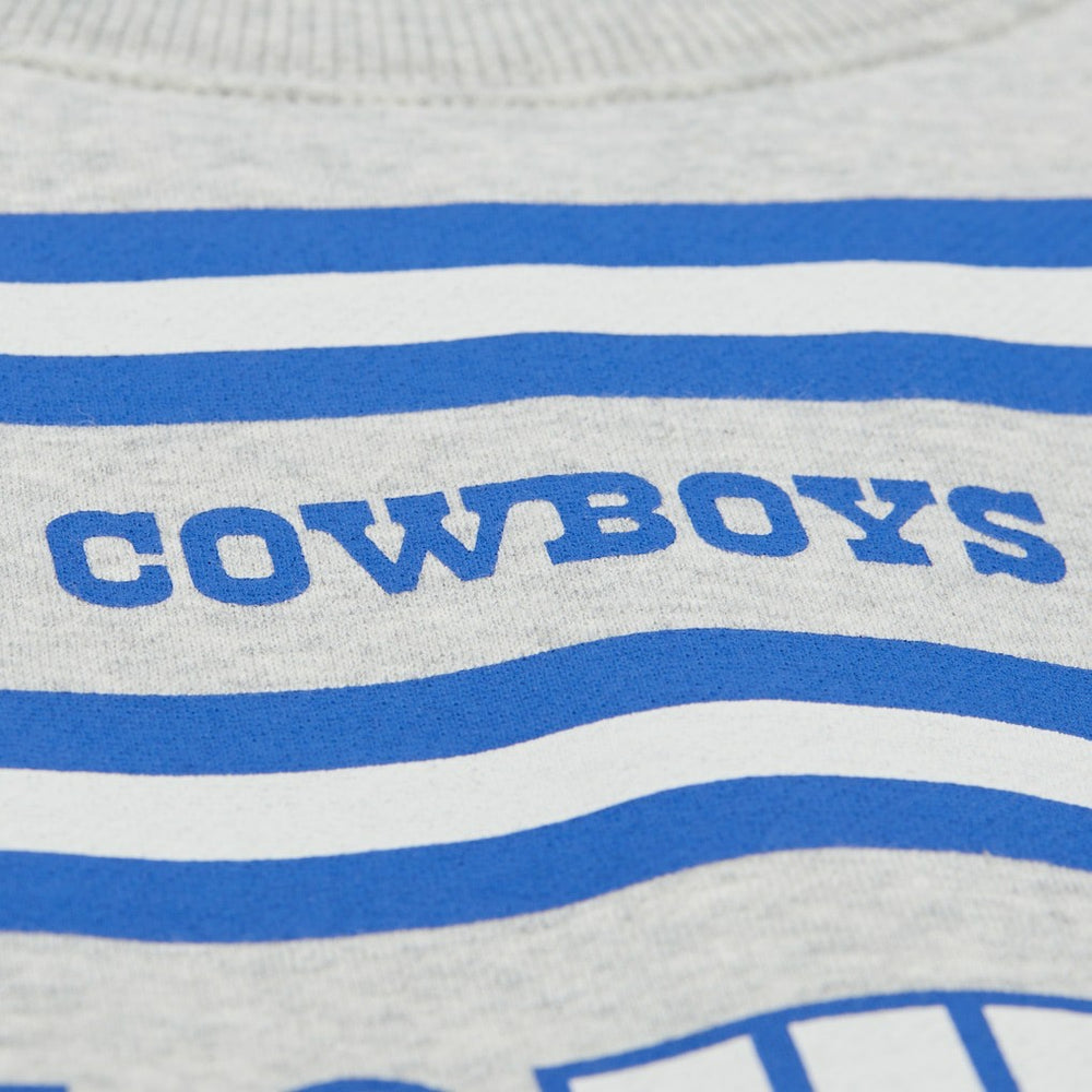 Dallas Cowboys All Over Print Retro Fleece Sweatshirt - Heather Gray - Mitchell & Ness