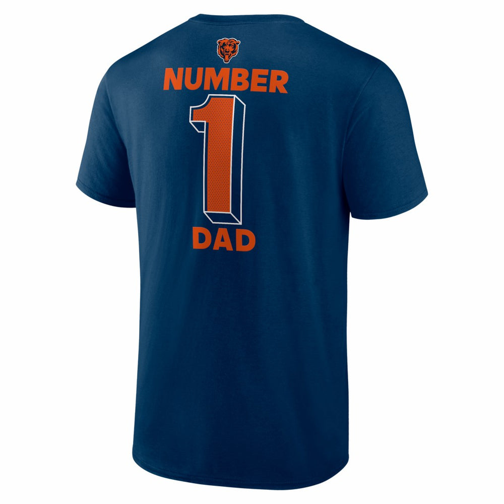 Chicago Bears #1 Dad Jersey T-Shirt - Navy - NFL