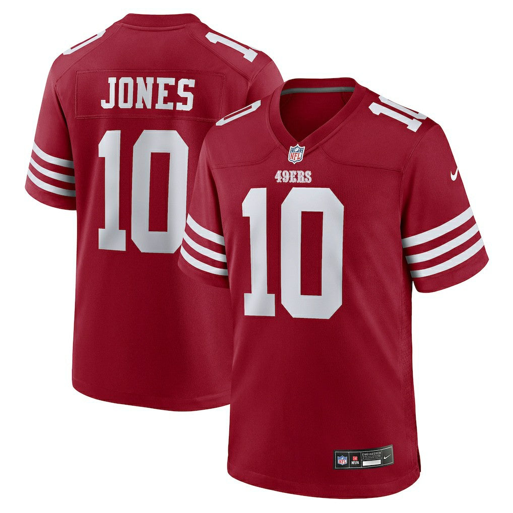 Mac Jones San Francisco 49ers Team Game Jersey - Scarlet - Nike