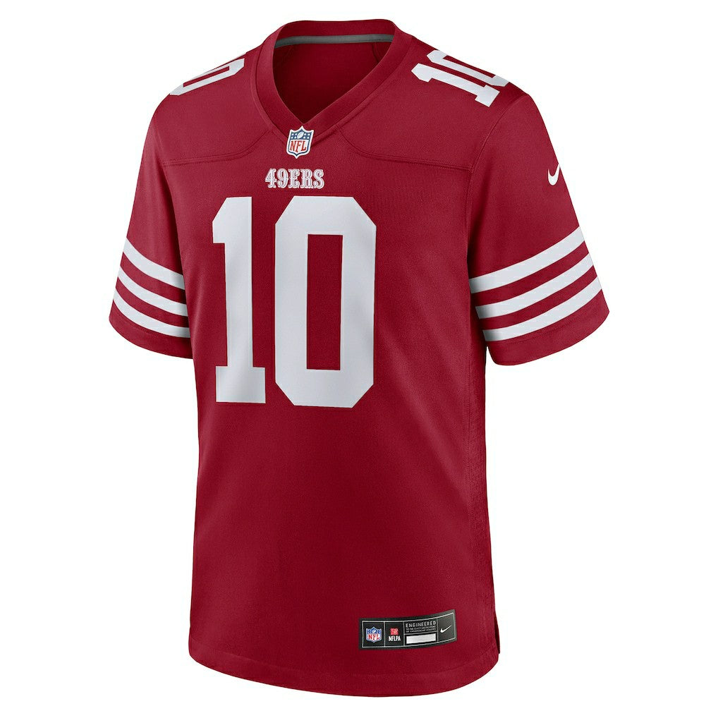 Mac Jones San Francisco 49ers Team Game Jersey - Scarlet - Nike