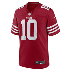 Mac Jones San Francisco 49ers Team Game Jersey - Scarlet - Nike