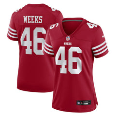 Jon Weeks San Francisco 49ers Women's Team Game Jersey - Scarlet - Nike