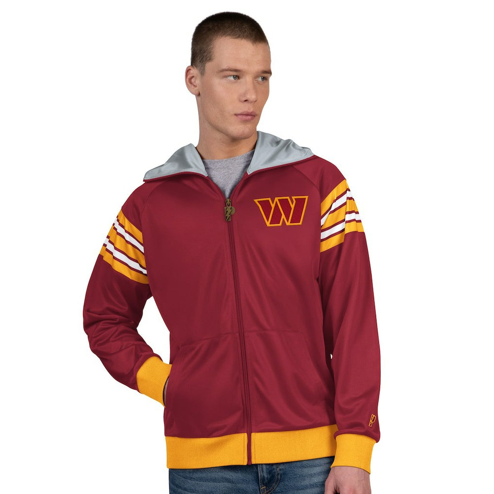Washington Commanders Pro Player Helmet Full-Zip Hooded Track Jacket - Burgundy/Gold - NFL
