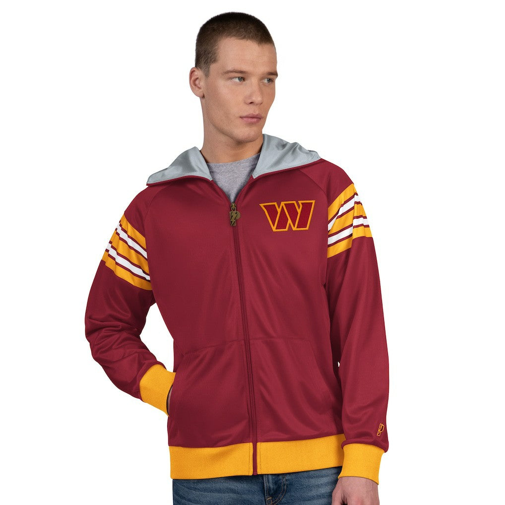 Washington Commanders Pro Player Helmet Full-Zip Hooded Track Jacket - Burgundy/Gold - NFL