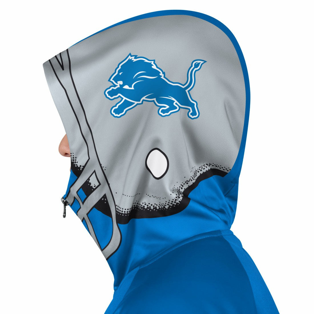Detroit Lions Pro Player Helmet Full-Zip Hooded Track Jacket - Blue/Silver - NFL