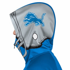 Detroit Lions Pro Player Helmet Full-Zip Hooded Track Jacket - Blue/Silver - NFL
