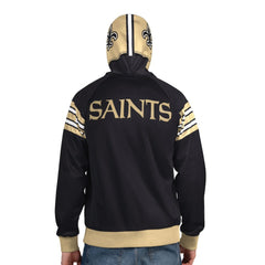 New Orleans Saints Pro Player Helmet Full-Zip Hooded Track Jacket - Black/Gold - NFL