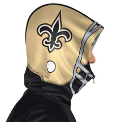 New Orleans Saints Pro Player Helmet Full-Zip Hooded Track Jacket - Black/Gold - NFL