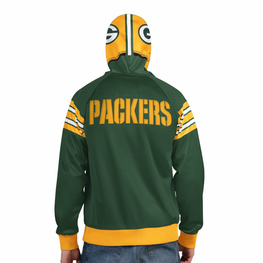 Green Bay Packers Pro Player Helmet Full-Zip Hooded Track Jacket - Green/Gold - NFL