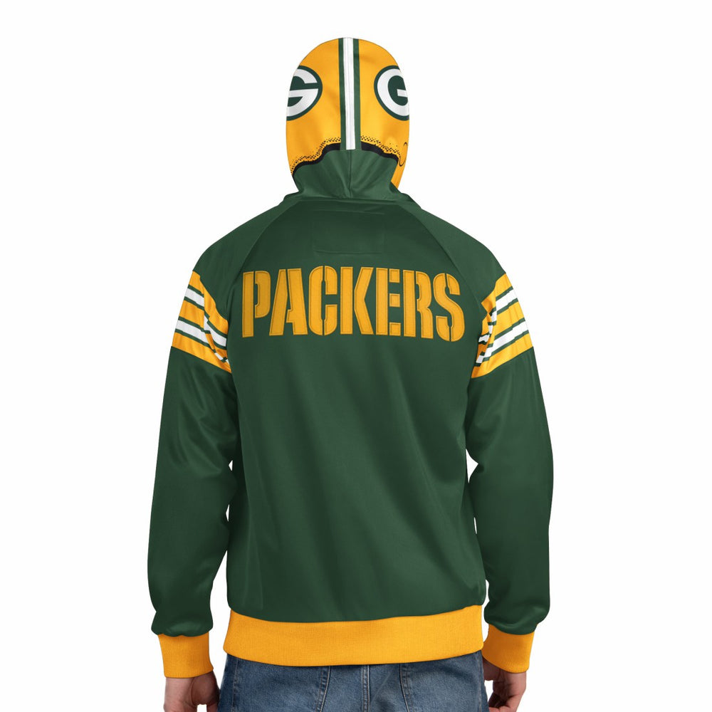 Green Bay Packers Pro Player Helmet Full-Zip Hooded Track Jacket - Green/Gold - NFL