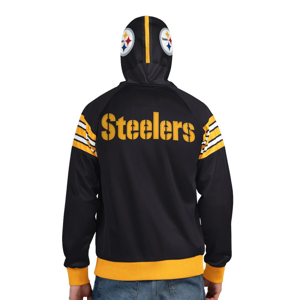 Pittsburgh Steelers Pro Player Helmet Full-Zip Hooded Track Jacket - Black/Gold - NFL