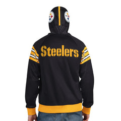Pittsburgh Steelers Pro Player Helmet Full-Zip Hooded Track Jacket - Black/Gold - NFL