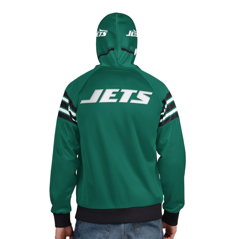 New York Jets Pro Player Helmet Full-Zip Hooded Track Jacket - Green/Black - NFL