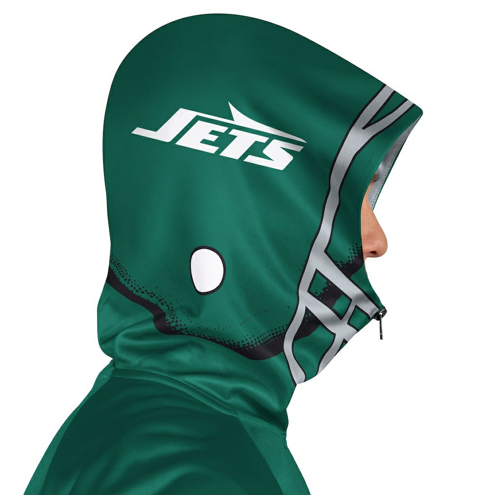 New York Jets Pro Player Helmet Full-Zip Hooded Track Jacket - Green/Black - NFL
