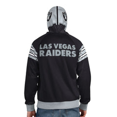 Las Vegas Raiders Pro Player Helmet Full-Zip Hooded Track Jacket - Black/Silver - NFL