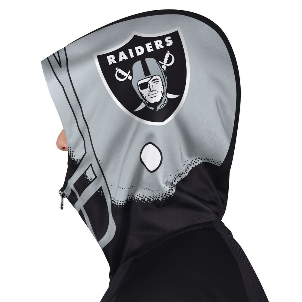 Las Vegas Raiders Pro Player Helmet Full-Zip Hooded Track Jacket - Black/Silver - NFL