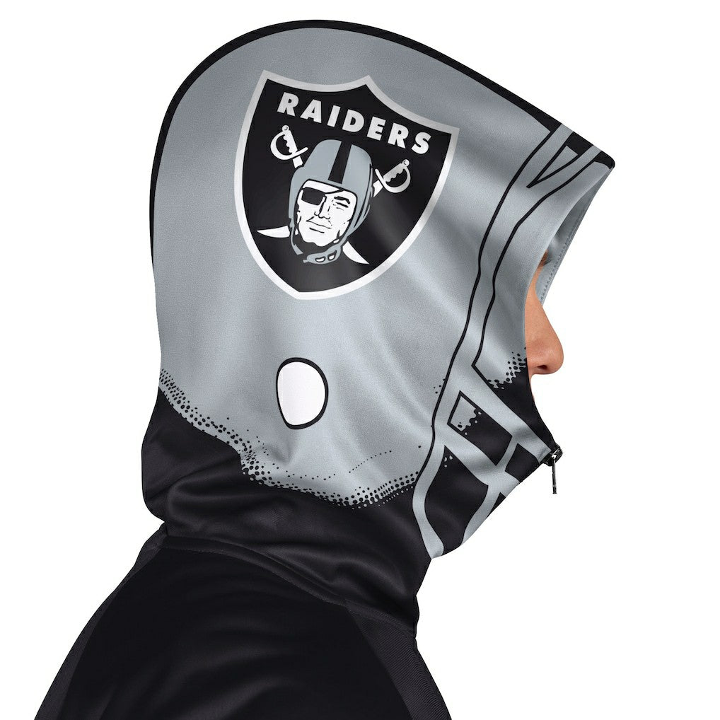 Las Vegas Raiders Pro Player Helmet Full-Zip Hooded Track Jacket - Black/Silver - NFL