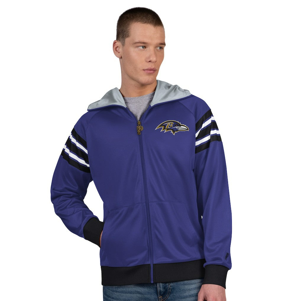 Baltimore Ravens Pro Player Helmet Full-Zip Hooded Track Jacket - Purple/Black - NFL