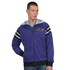 Baltimore Ravens Pro Player Helmet Full-Zip Hooded Track Jacket - Purple/Black - NFL