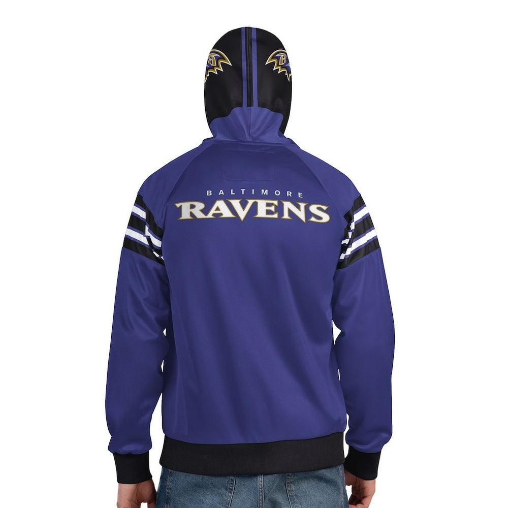 Baltimore Ravens Pro Player Helmet Full-Zip Hooded Track Jacket - Purple/Black - NFL