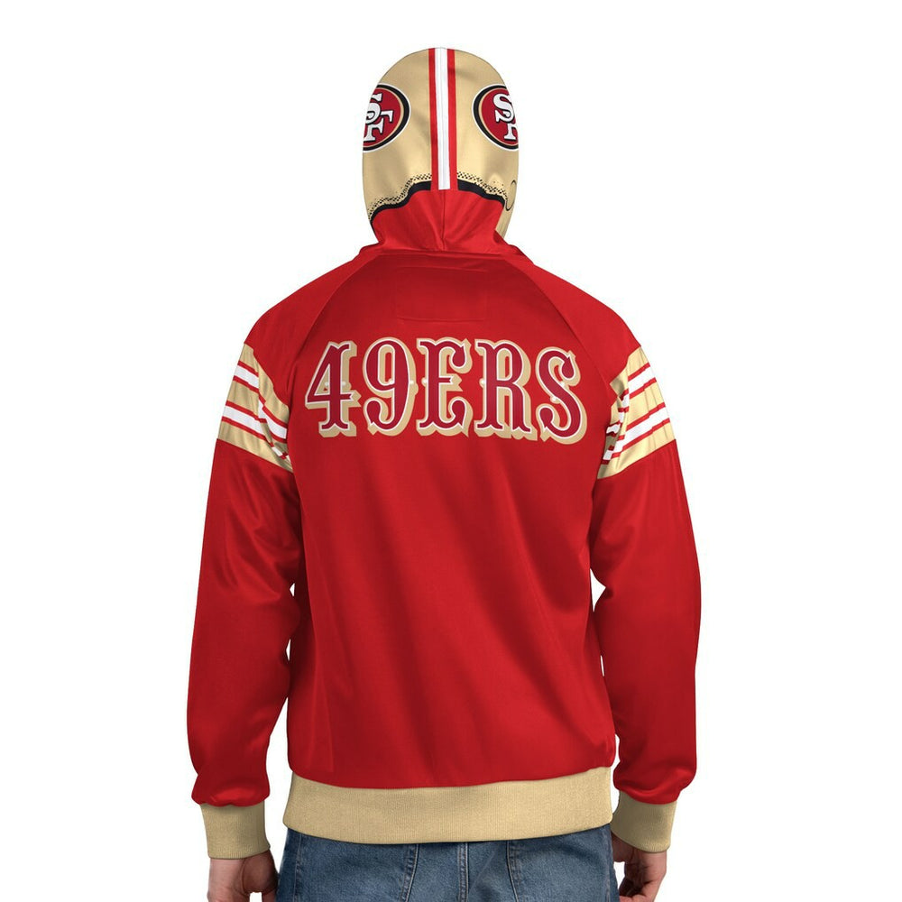 San Francisco 49ers Pro Player Helmet Full-Zip Hooded Track Jacket - Scarlet/Gold - NFL