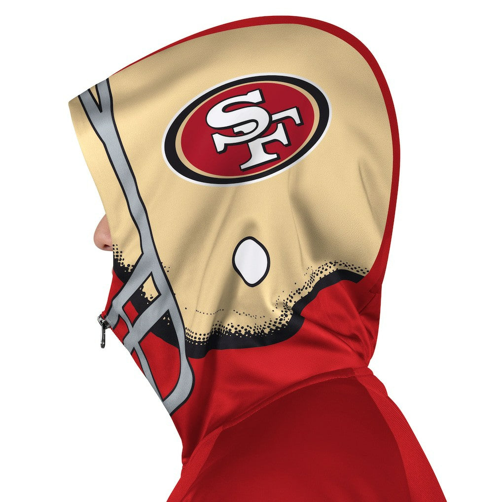 San Francisco 49ers Pro Player Helmet Full-Zip Hooded Track Jacket - Scarlet/Gold - NFL