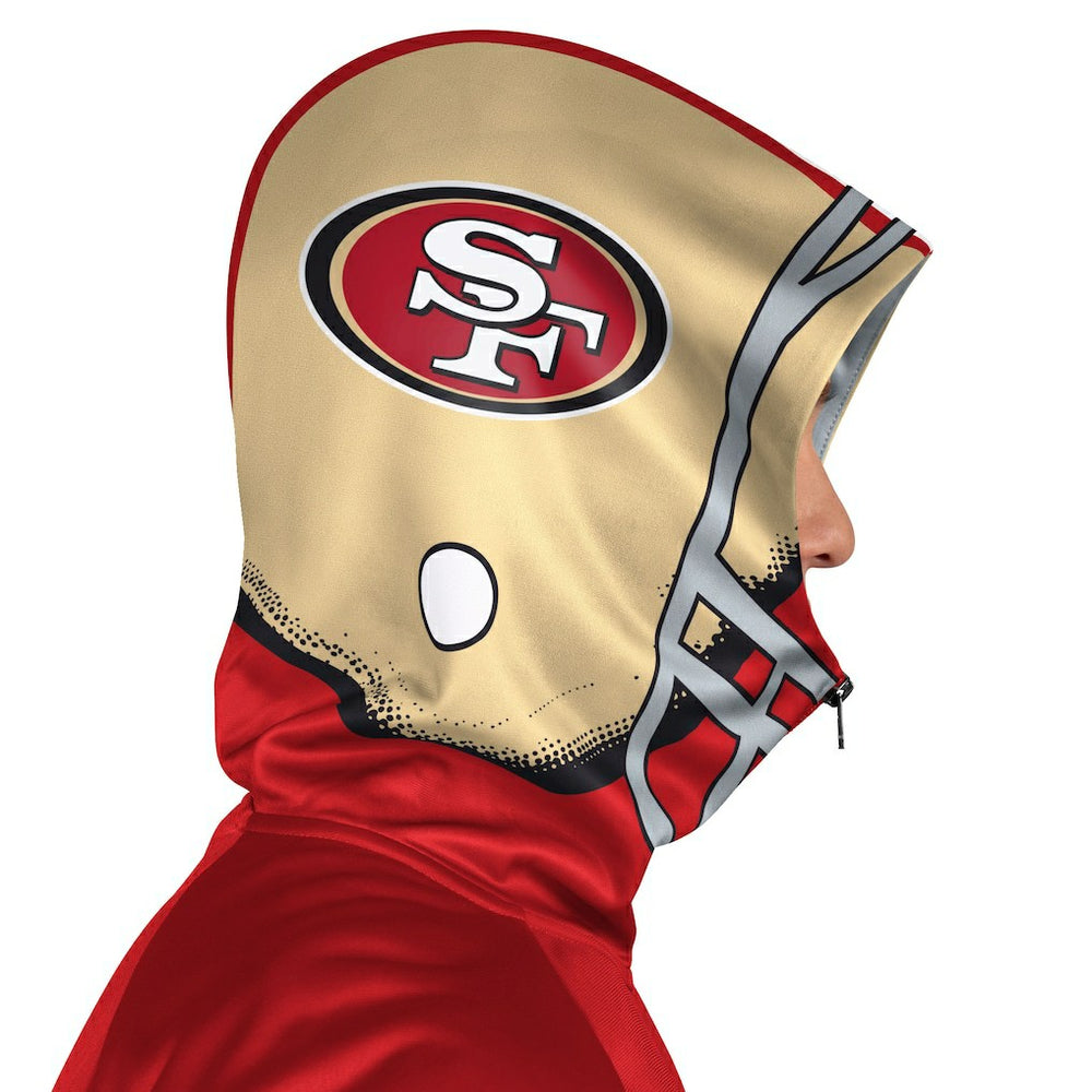 San Francisco 49ers Pro Player Helmet Full-Zip Hooded Track Jacket - Scarlet/Gold - NFL